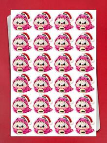 Custom Personalized Cute Dinosaur Christmas Stickers Personalized Name Christmas Hat Vinyl Stickers, Cartoon Stickers, Perfect For Decorating Small Gift Bags At Christmas Parties, Personalized Labels, Stick On Your Belongings, Can Customize Name Tags - Multicolor - View 5