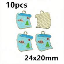 10pcs Outdoor Camping Series Enamel Pendants Tent Campfire Map Compass Charms DIY For Jewelry Making Accessories - Camping Series - View 17