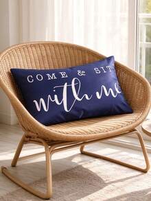 2pcs Home Decor Throw Pillow Covers, Sofa Lumbar Pillow Covers, Without Pillow Insert, Suitable For Bedroom, Living Room, Rattan Chair - Blue - View 5