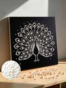 Handmade Pearl Painting Set, Pearl Peacock Pattern Design, Full Set Of Hand Tools, Wall Decoration, Holiday Gifts. - A - View 1