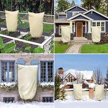 Winter Plant Cover Blanket: Thickened Non-Woven Fabric Frost Cover, With Thermal Insulation And Moisture-Proof Functions. Protects Shrubs, Roses And Delicate Plants From Low Temperature Frost Damage. - A - View 8