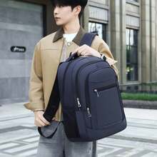 New Minimalist And Versatile Large Capacity Lightweight And Fashionable Multi Compartment Solid Color Lightweight Multi-Color Men's Backpack - Multicolor - View 6