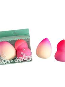 4/2pcs Random Dual-Color Gourd-Shaped Makeup Sponge Set – Christmas Series Beauty Tool Collection,Includes A Gift Bag - Multicolor - View 5