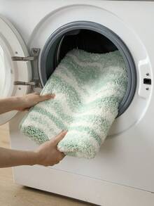 DAJIANG 1PC Bathroom Mats Rugs Flocking Fluffy Floor Geometric Gradient Pattern Rug Bath Mat TPR Backing Non-Slip Carpet For Kitchen,Outdoor, Indoor, Runner Corridor Bedroom Living Room Beside Throw Rugs Washable Rugs Easy Clean Throw Rugs Easy Clean For Bathroom Fall Decor Winter Christmas - Mint Green - View 4
