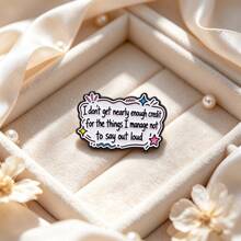 Funny Sarcastic Quote "I Don't Get Nearly Enough Credit For The Thing..." Enamel Lapel Pin, Doodle Star Pin Badge For Backpack Jacket Hat, Unique Gift - White - View 3