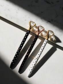 6pcs Polka Dot Rotating Diamond Ballpoint Pens, Cute Daily Writing Pens, Suitable For Bridal Shower, Party, Office, Back To School - Polka Dot Diamond Pen - View 1