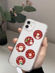 500pcs Merry Christmas Round Roll Stickers, Santa Claus Snowman Waterproof Vinyl Stickers, Suitable For Phones, Tablets, Scrapbooks, Gift Bags, Baking Packaging, Christmas Party Decoration - Multicolor - View 5