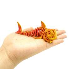 Skeleton Shark - 3D Printed Model, Fish Bone Segmented Joint Movable, Desktop Decoration Stress Relief Ornament, Creative Children's Birthday Gift, Decompression Toy - Multicolor - View 3
