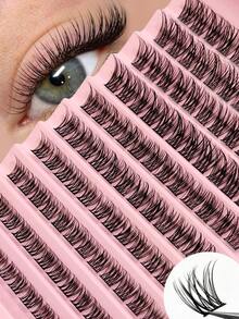 Sibeuna 120片裝 D捲度簇裝假睫毛 8-16mm 混長自然感 Wispy 極輕量睫毛接種 初學者適用 - D - 查看 1