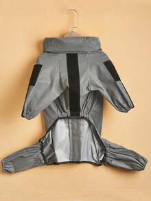 Pet Full Body 4-Leg Raincoat, Reflective Waterproof Clothing For Medium And Large Dogs, Night Visibility - Grey - View 7