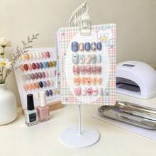 1/5/10pcs T-Shaped Metal Nail Polish Color Display Rack With More Hooks, Wrought Iron Storage Stand, Suitable For Nail Art Stickers, Multi-Purpose Nail Polish Color Stick Display Board, Large Capacity Nail Color Card Display Rack - Multicolor - View 7
