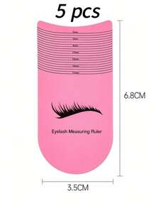 5/15/20pcs Disposable Pink Eyelash Measuring Rulers, Curved Eyelash Length Measurement Cards, Eyelash Extension Gauge Tools, Suitable For Salons, Makeup Artists, Daily Beauty Use - Multicolor - View 11