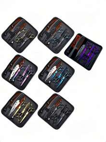 Professional Hairdressing Scissor Set, Hair Clipper Set, Scraper-Style Hair Comb, Hair Clip Storage Bag, Suitable For Hair Salons And Home Use, Multiple Colors Available, Back To School Season, Travel And Vacation Essential, - Multicolor - View 2