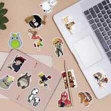 50pcs Miyazaki Anime Doodle Stickers, Waterproof Luggage Decorative Stickers, Japanese Anime Character Stickers, Birthday Gift - Multicolor - View 3