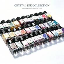 1 Bottle Highly Attractive Pearlescent Glitter Ink, Fountain Pen Dip Ink, Ink For Handwritten Greeting Cards, Card Dyeing, Calligraphy, Painting, Creative Colored Ink - Square - View 3