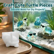 Cubulo Khuôn đúc rùa bằng silicone resin tái sử dụng, khuôn đúc thủ công DIY làm đồ trang trí, bộ làm đồ trang trí bàn mặt bàn cho Giáng sinh, Halloween, ngày lễ, phong cách bể cá cho tượng trang trí - Khuôn làm rùa ngầu - Xem 7