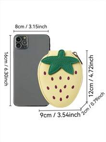 Cute Strawberry Shaped Coin Purse, Multi-Function Card Holder, Portable Coin Pouch - Multicolor - View 7
