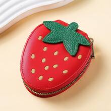 Cute Strawberry Shaped Coin Purse, Multi-Function Card Holder, Portable Coin Pouch - Multicolor - View 11