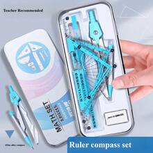 Bộ 8 món thước kẻ, compa, bút chì, dụng cụ hình học, toán học, vẽ, văn phòng phẩm, quà tặng cho bé trai bé gái, đồ dùng học tập, tựu trường - Bộ - Xem 1