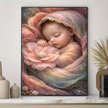 1PC DIY 5D Diamond Painting Kit Baby Pattern - Round Full Drill Art Mosaic Craft, Home Wall Decor, Frameless - No Frame - View 3