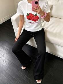 Women Two-Piece Outfits - Black+White - View 3
