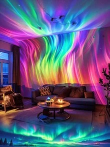 LED Aurora Projector Light, RGB Color Changing Ambient Light With Remote Control, USB Powered, Non-Laser, Ceiling Projection, Decor For Room & Living Room, Party, Christmas & Holiday Gift - Dynamic Water Ripple - View 4