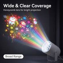 1pc USB Christmas Projection Night Light With Base, RGB LED Projection Lamp, Dynamic Christmas Pattern Light, Adjustable Projection Direction And Distance, Christmas Style, Christmas Decoration, Plug And Play, Bedroom Room Party Desktop Decor, Holiday Gift - Multicolor - View 4