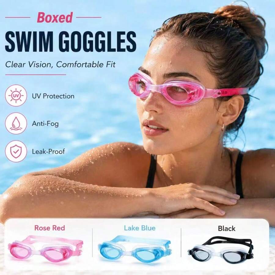 Adult Waterproof Anti-Fog High Definition Swimming Goggles, Unisex ...