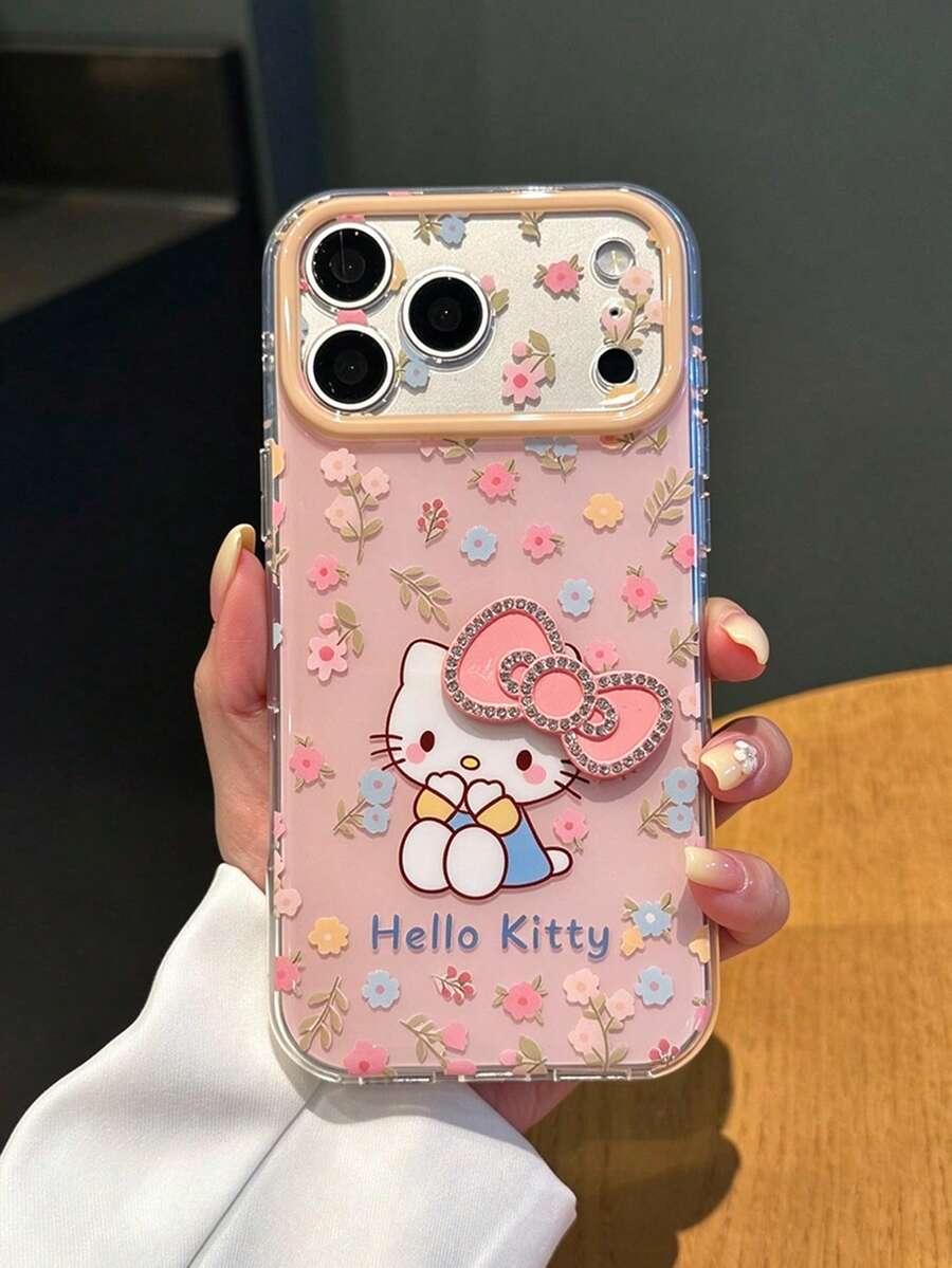 SANRIO 1件透明氣墊粉色3D蝴蝶結KT蘋果手機殼,適用於11-18pm - 彩色 - 查看 1