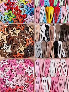 100/50/20/1pc Girls Multi-Color Bangs Clips BB Clips Bow Hair Clips Hair Accessories, Suitable For Teenage Girls, High Elasticity Durable Non-Damaging Hair Bands, Sweet Versatile Small Rubber Bands, Daily Use - Multicolor - View 2