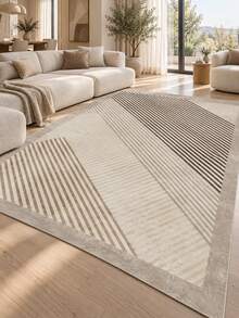 Pinkie Home - 1pc Digital Print Non-Slip Rug Apricot Beige Geometric Minimalist Living Room Rug, Suitable For Kitchen, Dining Room, Bedroom, Room Holiday Decor, Indoor/Outdoor, Office, Lobby, Anti-Slip Doormat, Bathroom Rug, Hallway, Home Decor - Maroon - View 1