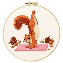 15*15cm/5.9*5.9in 20*20cm/7.9*7.9in,Hard-Working Animals Embroidery Kit, DIY Handmade Embroidery Set For Adult Beginners, Home Gift, Women's Sewing Gift, Including User Manual, Printed Pattern Fabric, Embroidery Frame, Needle And Thread. - Hard-working - View 18