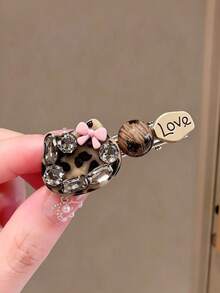 1pc Leopard Print Hair Clip For Women, High-End Hair Accessory, Alligator Hair Clip, Side Clip For Bangs And Loose Hair - Multicolor - View 4