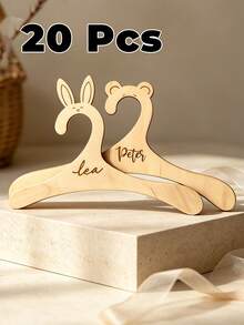 Personalized Wooden Name Clothes Hanger Custom Laser Cut Mini Display Hanger Animal Shape Closet Organizer Pet Outfit Hanger Name Display Decorative Wardrobe Hanger Personalized Gift Home Closet Decor Keepsake Multi Style - Multicolor - View 21