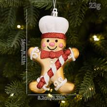 1 món mặt dây chuyền hình người bánh gừng cây thông Noel mới, mạ vàng, phong cách hoạt hình, trang trí trưng bày cửa sổ dịp lễ - Ngôi sao - Xem 6