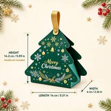5pcs/Pack Cute Christmas Tree & Santa Claus Candy Gift Boxes, Christmas Packaging Gift Boxes, Baking Candy Cookie Boxes, Paper Boxes, Party Gift Decoration Boxes - View 4