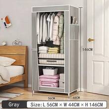 1pc Easy Assembly Fabric Wardrobe, Minimalist Clothing Storage Cabinet, Bedroom Rental Home Clothes Organizer - View 5