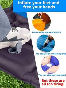 1pc Sleeping Pad - Ultra-Light Inflatable Sleeping Pad With Built-In Foot Pump And Storage Bag, Single Person, Camping Pad With Pillow, Portable, Durable, Compact, Waterproof, Suitable For Camping, Backpacking, Hiking, Tent, Travel, Comfortable Sleeping Pad For Car Travel, Tent And Hiking - Multicolor - View 7