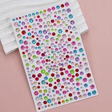 325pcs Green Diamond Face Stickers, Facial Decoration Rhinestone Stickers, Self-Adhesive Rhinestone Stickers, Multiple Sizes Available, Suitable For Face, Eyes, Body Facial Jewelry - Multicolor - View 12