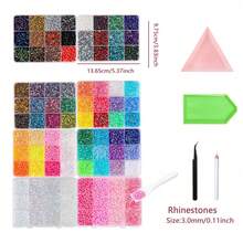 1pc 24-Color Rhinestone Set, 3mm Flat Back Resin Rhinestones, Shiny Rhinestone Decor Set, Suitable For Nail Art, Handicrafts, Clothing, Fabric And Various DIY Decorations - Multicolor - View 2