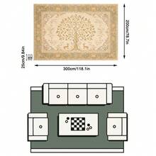 1PC Beige & Brown Vintage Tree Of Life & Deer Pattern French Country Style Faux Cashmere Rectangular Area Rug, Exquisite Bird & Botanical Vine Print Details, Machine Washable, Suitable For Living Room, Bedroom Home Decor, All Season Use, Aesthetic Home Decoration - Multicolor - View 12