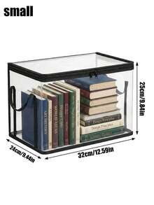 1pc White Transparent Thickened Storage Box, Double Zipper Lid Closed Storage Box, Ideal For Classifying And Storing Clothing, Blankets, Pants, Underwear, Space-Saving Design For Office And Home Organization, Wardrobe Storage System - Multicolor - View 11