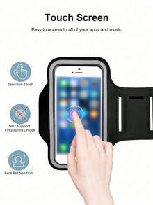 Sweatproof Running Phone Armband, Touch Screen Adjustable Elastic Holder With Key Slot & Earphone Hole, Unisex Lightweight Sport Pouch For Gym Cycling Hiking - Multicolor - View 6