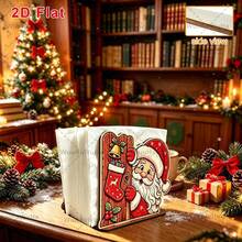 2D Flat 1PC Christmas Desktop Ornament Wooden Tissue Holder Santa Claus Photo Prop Decoration Winter Home Holiday Creative Gift New Year Decor Prop - Multicolor - View 1