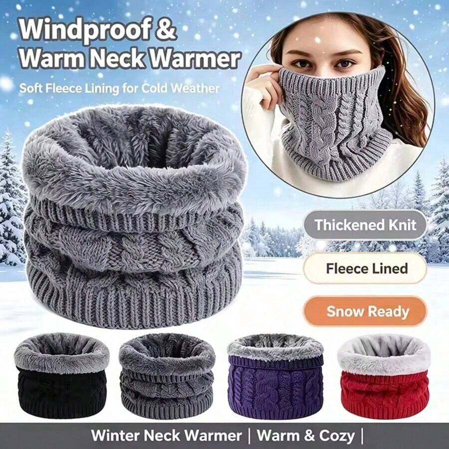 Khăn ống giữ ấm cổ unisex mùa đông, lót nhiệt dày, bảo vệ cổ chống lạnh cho trượt băng, đạp xe, khăn bảo vệ cổ nam, quà tặng Giáng Sinh - Nhiều màu 2 - Xem 1
