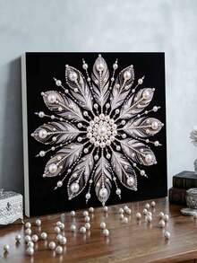 Handmade Pearl Painting Set, Pearl Feather Flower Pattern Design, Full Set Of Hand Tools, Wall Decoration, Holiday Gifts. - A - View 4
