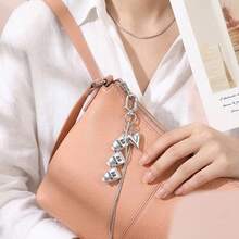 Cute Silver Heart Wing Bag Charm, Creative Food Theme Beaded Keychain Pendant, Personalized Hanging Accessory For Handbag Backpack Purse - Multicolor - View 2