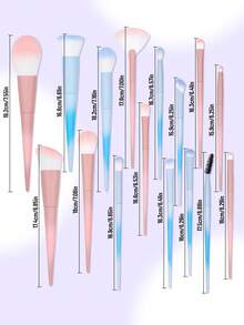 SEPROFE Professional 16Pcs Colorful Makeup Brush Set, Super Soft Powder Brush, Foundation Brush, Eyeshadow Brush, Premium Texture Handle, Gradient Cute Colors, Full Facial And Eye Makeup Tools For Daily Use - Multicolor - View 8