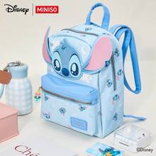 Miniso Disney Tas Ransel Mini Lilo & Stitch Lucu dengan Telinga 3D, Tas Ransel Kecil Motif Kartun Biru Muda, Tas Bahu Kasual untuk Perjalanan Sehari-hari - A - View 2