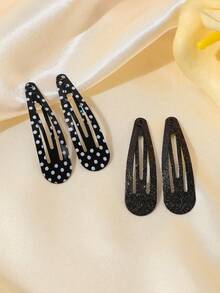 12PCS Solid Color Polka Dot Series Y2K Sweet Cute Style BB Hair Clips Bangs Hair Clips, Versatile Hair Accessories For Play, Street, Party - Multicolor - View 11